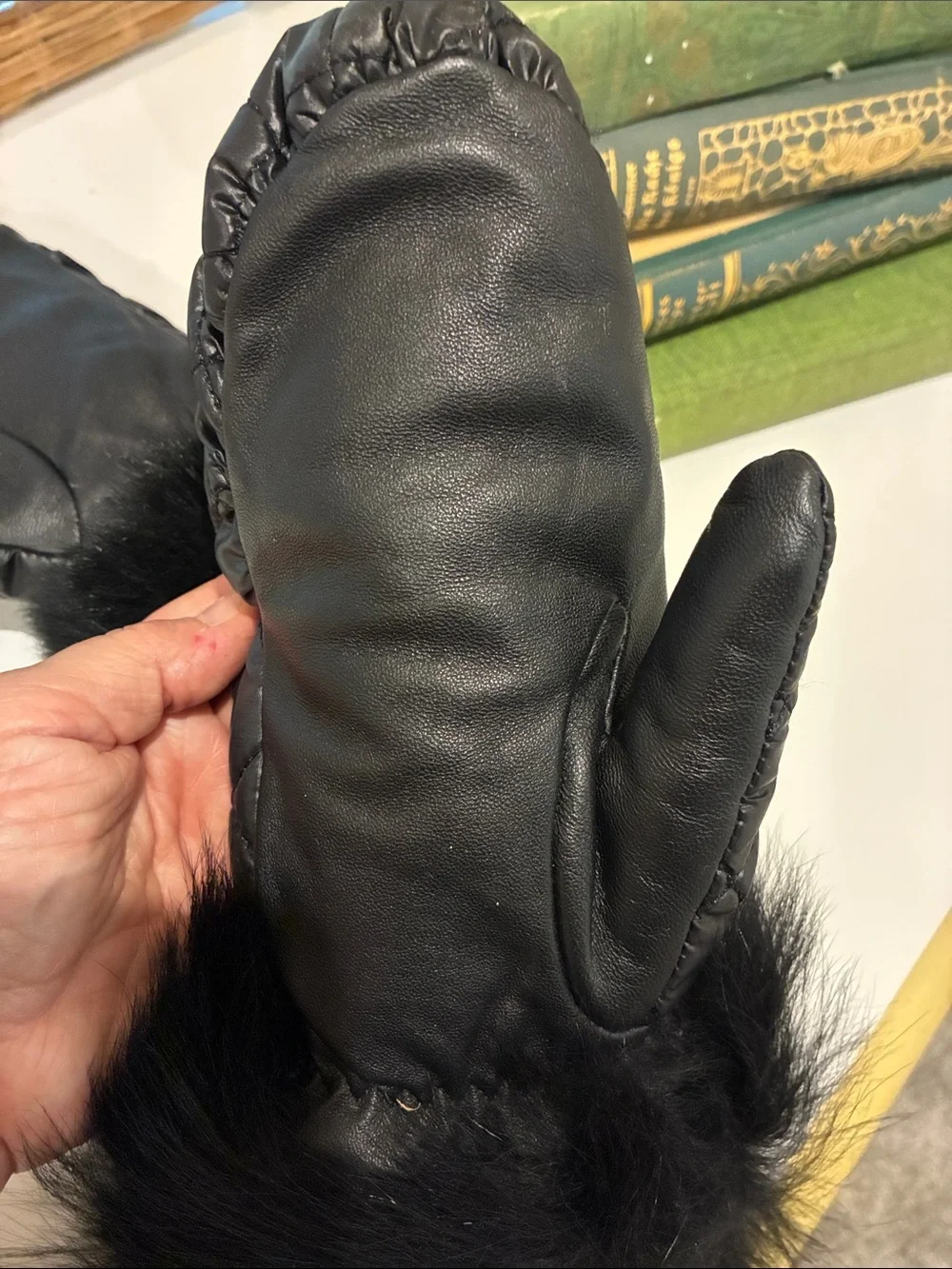 UGG Women's Quilted Shearling Mittens Black with Touchscreen